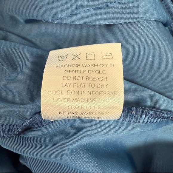 NSR  Anthropologie Dora Velvet Strapless Jumpsuit M  Blue Cropped Wide Leg *read - Picture 11 of 13